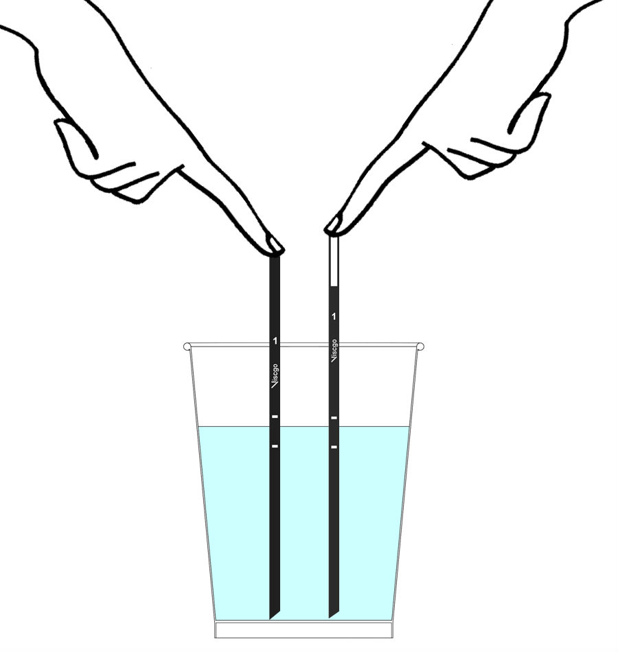 Place Level 1 Slightly Thick Viscgo sticks in drink