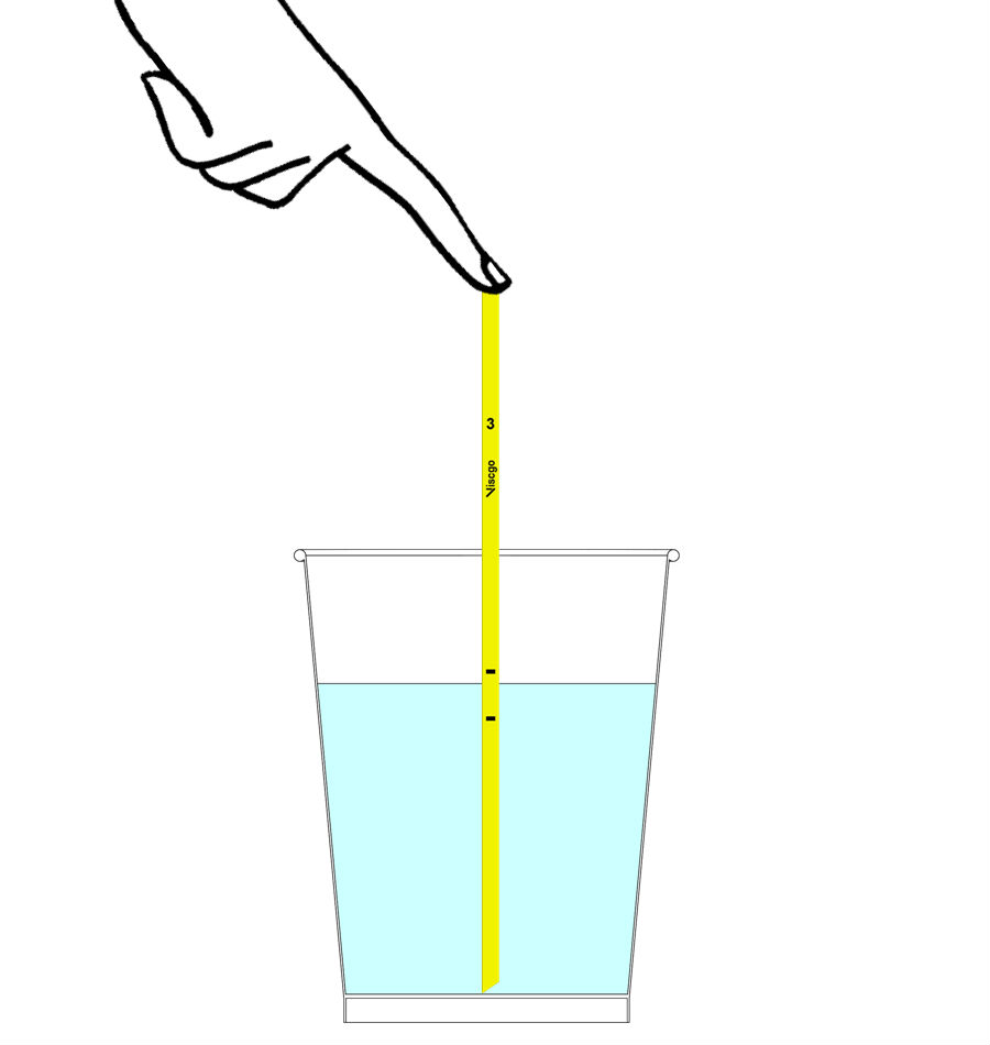 Place Level 3 Moderately Thick Viscgo stick in drink